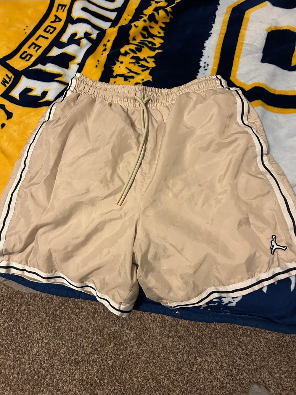 Tan Jordan mesh basketball shorts